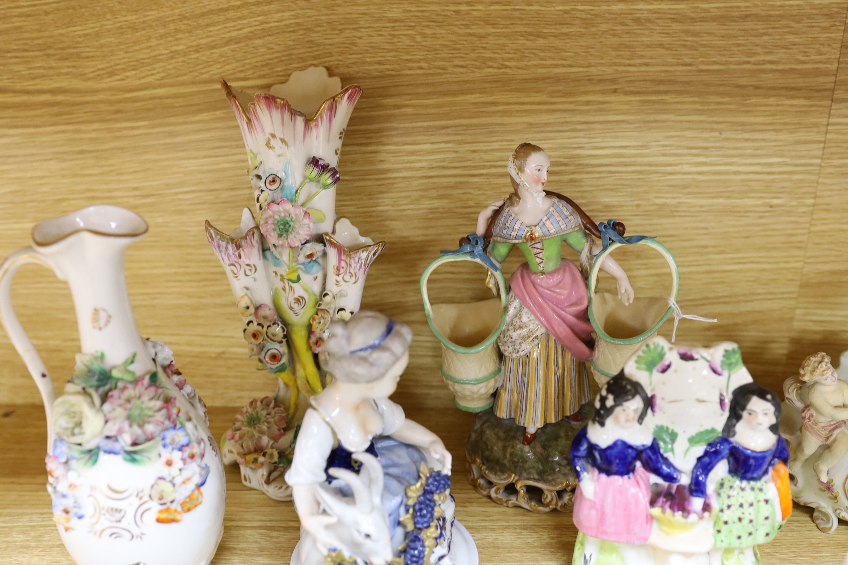 A group of continental and British porcelain figures and ornaments, to include Coalport, Staffordshire, Unterweissbach and others